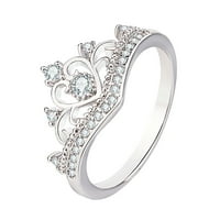 Moda Jednostavna cirkonska prstena Jednostavna ličnost lično ličnost Circon prsten nakit osam srca cirkon zvona za žene i djevojke