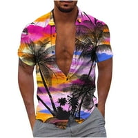 Kukoosong Muške majice kratkih rukava Ležerne prilike ljeta Modni casual tipke Hawaii Ispis Isključivanje