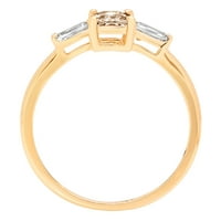 0,8ct smaragdni rezani šampanjac simulirani dijamant 18k žuti zlatni godišnjički angažman kamena prstena