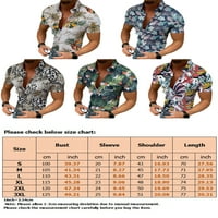Paille Muškarci Leopard tiskana casual bluza Slim Fit Plaža Majica Cvjetni tisak Na vrh Majica