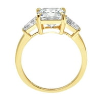 CT sjajan jastuk Cleani simulirani dijamant 18k žuto zlato Tromjenski prsten SZ 8