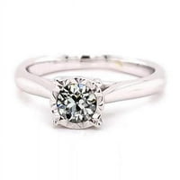 Harry Chad Enterprises CT Solitaire Okrugli rudnički rez dijamantski prsten, bijelo zlato - veličina 6.5