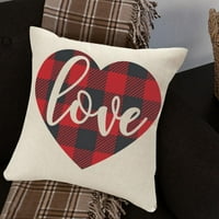 SRETNI VALENTINS jastuk za valenine Crveni crni bivol check Pleaid jastuk za jastuku Ljubav jastuk za jastuk za jastuk za kućnu kauč na razvlačenje kauč
