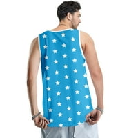 Srećna neovisnost Dayundershirts Muškarci, 3D Print Okrugli vrat Muška majica bez rukava, T majice za