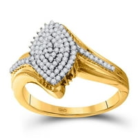 10k žuto zlato okrugli dijamant ovalni klaster prsten CTTW