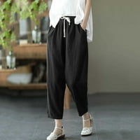 Elastične čvrste pantalone Pocket pantalone na žensku struku labave i ženske traperice