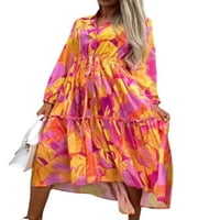 Niveer dame casual dugih rukava haljina ženska havajska ljetna plaža uzricanje sa jednim grudima boemske haljine