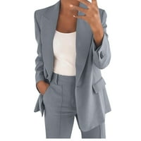 Ženska modna ležerna odjeća odjeća za odjeću Revers ured dugih rukava Dugme Svečana jakna Slim pantalona