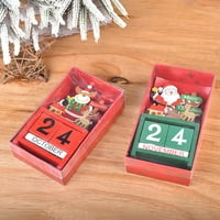 Farfi Božićni drveni Elk Santa Snowman Calendar ornament za prikaz kalup poklon