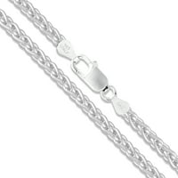 Sterling srebrni lanac pšenice Čvrsta Italija Foxtail Spiga ogrlica 30 Nakit ženski uniseks