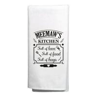 Thiweward inspirativni poklon za Meemaw Meemaw's kuhinju punu ljubavi puna hrane puna zagrljaja ukrasna kuhinja ručnika bijela