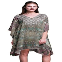 Phagun kratka kaftana midi haljina na plaži Cover Up Womens Kaftan-XL-3x
