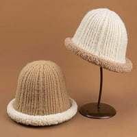 Žene pletene kašike Hat trendi Flaffy zimske ugodne vune plišane djevojke studenti za kupola ribara