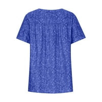 Voncos Ljetne košulje za žene V izrez kratki rukav plus veličina ties opušteni-fit jednostavno vrećaste