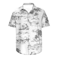 CLlios Havajske košulje za muškarce Clearence Ljeto Kratki rukav Ležerni gumb Dolje Majica Lagana tropska print plaža Na vrh