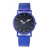 Poypyozzz Fashion Luksuzni otvor Diamond zvjezdanog biranja Kvarcni silikonski traka Dame Watch