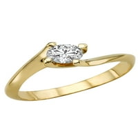 D-F vs Moissinite angažman prsten okrugli oblik 14K zlato