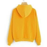 PXiakgy dukseve za žeod kapuljače dugačke ženske ženske jumper pulover rukave vrhovi dukserica žuta