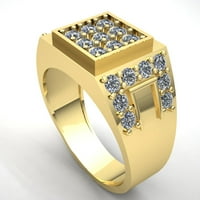 Pravi 1CTW okrugli rez dijamantski muški obljetnice za angažman prsten od punog 10k ruža, bijela ili
