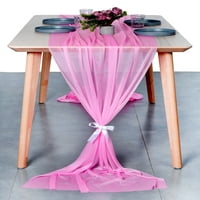 svadbenog čistog šifonskog trkača za rustikalni boho dekor za vjenčanje za trkače za 14ft trkača -Bubblegum ružičasti