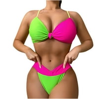 Mikilon ženski kupaći kostimi za patchwork seksi bikini push-up podstavljeni kupaći kostimi kupaći odjeća