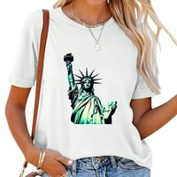Kip Liberty Crtani stil New York City Graphic Ženska majica - Modna i udobna majica kratkih rukava SAD-a Ushove Day Day