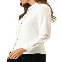 Allegra K ženska ovratnica uredske majice dugih rukava švicarske točke bluze