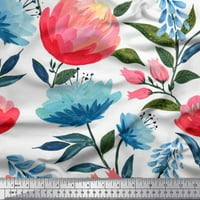 Soimoi pamučna voil tkanina od listova i cvjetnog umjetničkog tiskanog tkanina široko