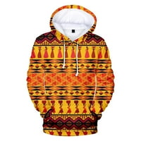 Hanas Muška odjeća Nova jesen 3D digitalni tisak džemper s kapuljačom kreativni tisak naranča xxxxl