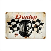 Prošlo vrijeme znakovi Dun Dunlop gume karirane zastave Racing Automobilski Vintage Metalni znak
