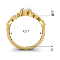 Okrugli Garnet 10k bijeli zlatni pasijans za žene klasični dizajnerski prsten
