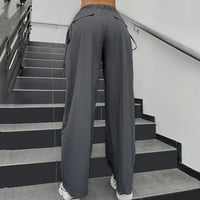 Široke pantalone za noge za žene Nepregnute pantske pantalone Trendy Y2K hlače Streetwear Tassels pantalone sa džepovima