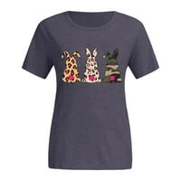 Jeashchat uske košulje za žene zečice zečje jaje otisak ženske modne uskrsne casual slatka crtana print