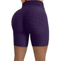 Beppter Women nakidani visoko struk Trčanje Fitness Yoga Hlače Bikerske kratke hlače ljubičasta xxl