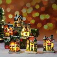 Mini božićna seoska scena, LED svjetlo Gore Smjestova za bateriju Upravljani sjaj u tamnom snježnoj