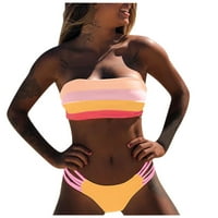 Kupaći kostimi Žene Žene Kuparice Obojene pruge Bikini set Pojava podstavljena grudnjaka za kupanje odjevanje