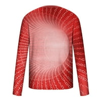 Vivianyo HD zimski kaputi za muškarce Cleariance Muškarci Casual okruglog vrata Dugi rukav Pulover Space-Time tunel 3D ispisana majica bluza bluza bljeskalica