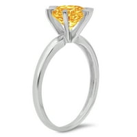 1. CT sjajan okrugli rez prozirni simulirani dijamant 18K bijeli zlatni pasijans prsten sz 7.25
