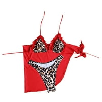 Tawop Push up kupaće kostime za žene Crvene žene Leopard Halter ruffles seksi bikini push-up podstavljeni