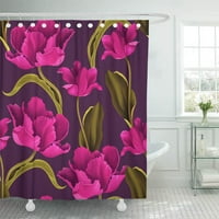 Bež cvijet Tulip Vintage uzorak ružičasta Prekrasna ljepota Blossom Botanička kupaonica za zavjese za