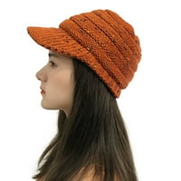 Ženska višebojna šivanja vanjska plišana šešira Crochet Knit Beanie kapa na vrhuncu kape zima zimske