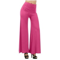 Voncos ženske hlače Ležerne prilike - Yoga Visoki usponi Kamo hlače za žene za žene vruće ružičaste