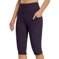 Cleariance ženske hlače Dužina koljena Velika struka Yoga vježbanje vežbanja za ljeto sa džepovima