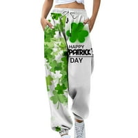 Zzwxwb duge hlače za žene Svete Patrickov dan Ženska moda Ležerne prilike za ispis Elastična pantalona