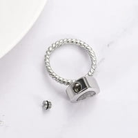 Stakleni prstenovi za urne ur ur za pepeo - Memorijalni prsten od nehrđajućeg čelika Ljudski kućni ljubimci Zadržavanje nakita za žene