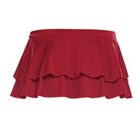 PXIAKGY suknje za žene Ženska modna kluba sa niskim strukom i večernja mini suknja crvena + s