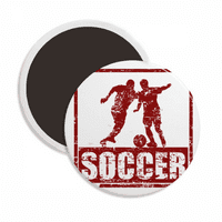 Crveni nogometaš hvataju fudbalske okrugle cerac frižider magnet za održavanje dekoracija