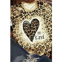 Labava leopard majica, kratki rukav leopard košulju prozračne prevare elegantne za žene za svakodnevno