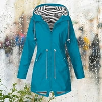 Giligiliso Žene Jednobojne kišne jakne na otvorenom otvorena s kapuljačom, a otporna na vjetar sa džepnim