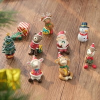 Široko primijenjene božićne figurice - vintage stil santa elk siuredni minijaturi skraće za dom